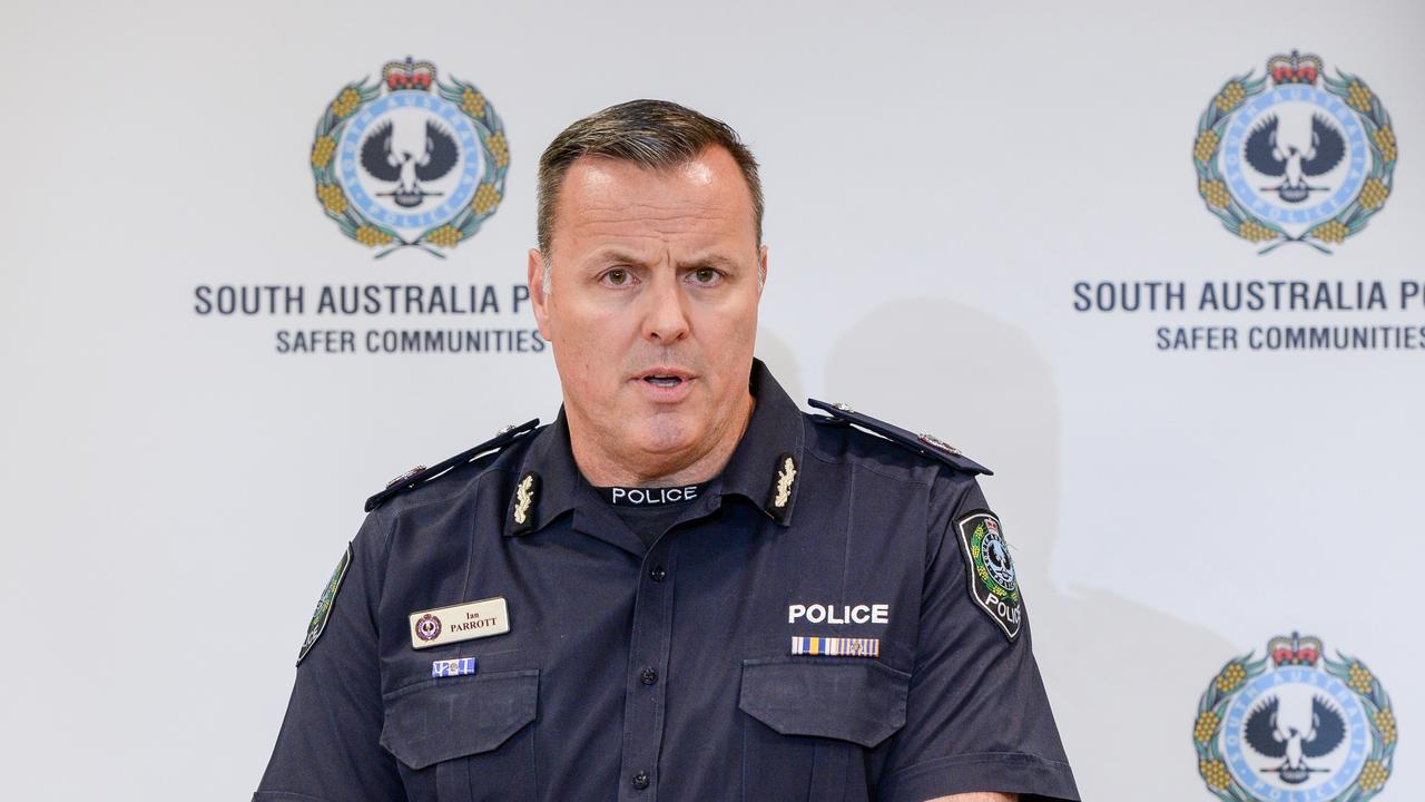 Assistant Commissioner Ian Parrott spoke to the media about the murder-suicide of Henry Shepherdson and Kobi on Thursday. Picture: Brenton Edwards