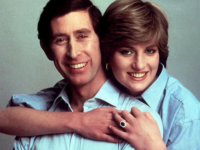 Prince of Wales, Charles with wife Princess Diana announcing their engagement in 1981.