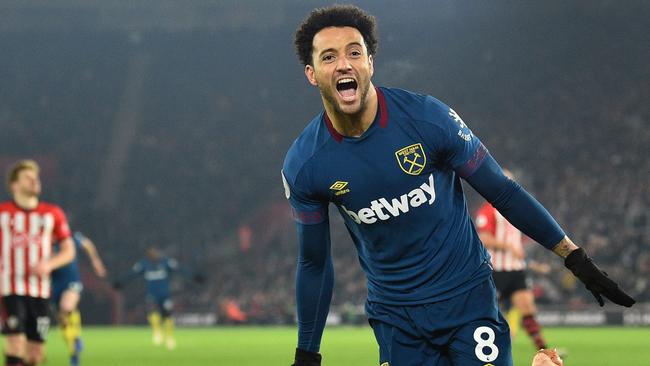 West Ham midfielder Felipe Anderson after scoring against Southampton