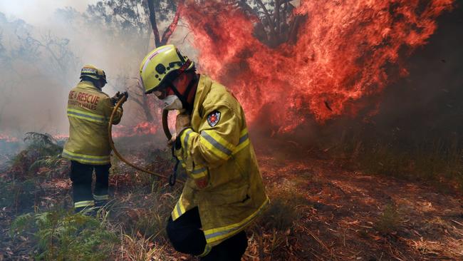 The coastal area around Rainbow Flat was once again under threat.Firefighters fought intense fires to protest lives and property. Picture Gary Ramage