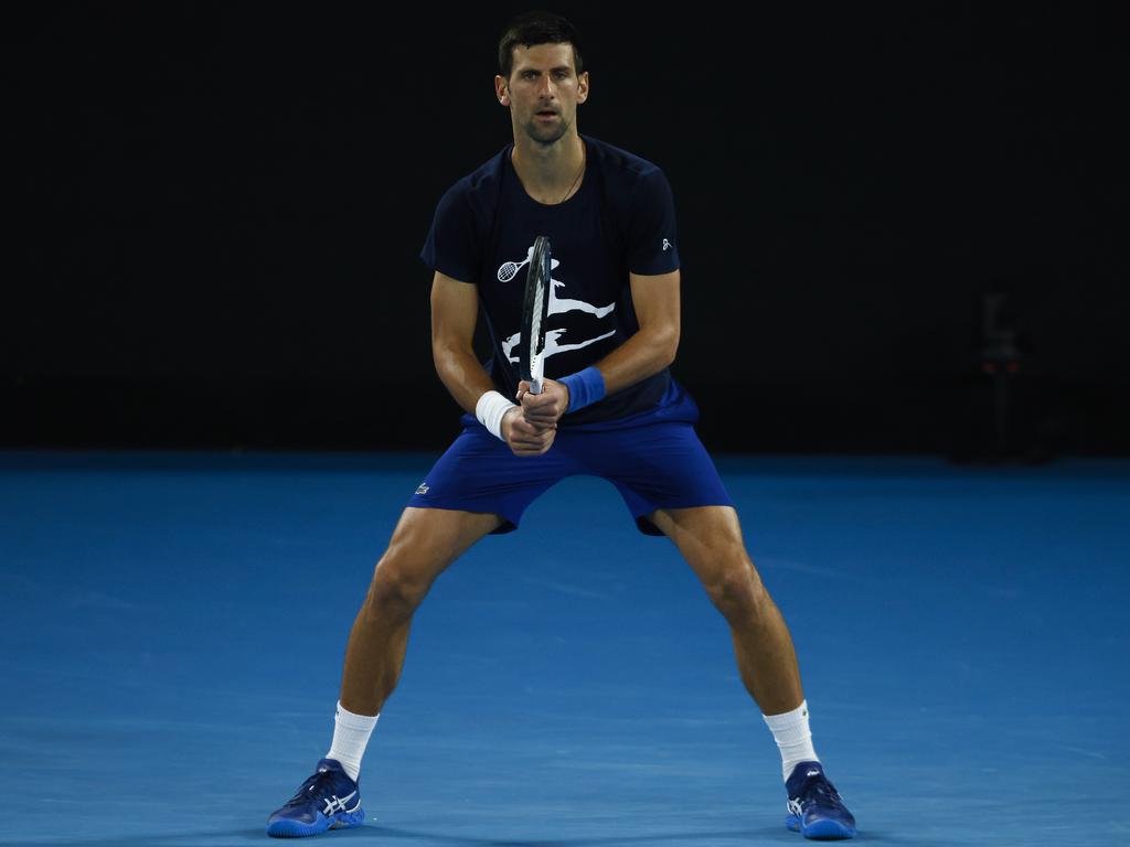 Novak Djokovic’s is scheduled to begin his title defence from his 2021 Australian Open win next week. Picture: Daniel Pockett/Getty Images