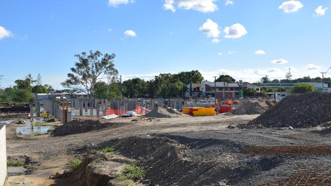 Construction at the Aldi site on Gladstone Rd.