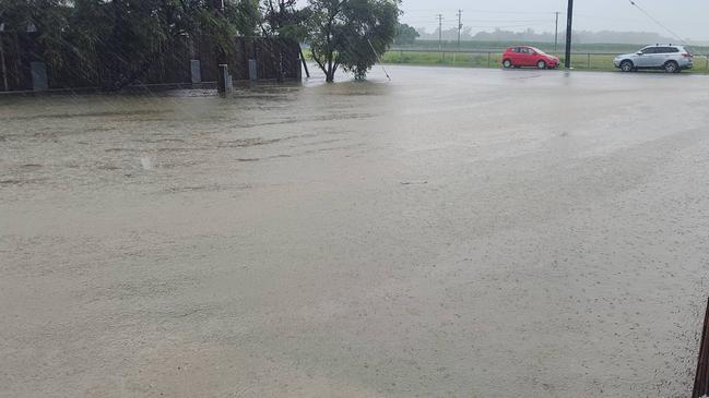 Water at Campbell St is lapping at the doorsteps of some homes. Picture: Supplied