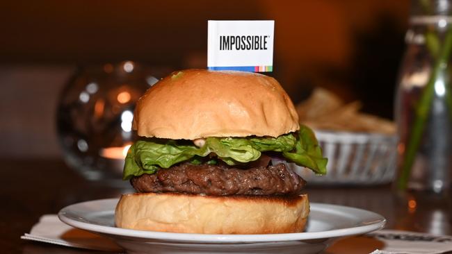 The Impossible Burger is already served in about 30,000 restaurants and more than 11,000 grocery stores across America. Picture: AFP