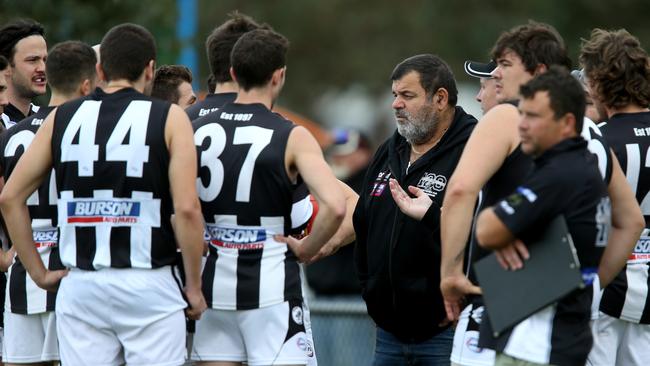 Parkside coach Nick Condos instructs his troops. Picture: Mark Wilson