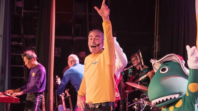 Wiggles' Greg Page during the concert for bushfire relief before his collapse. Picture: Flavio Brancaleone.