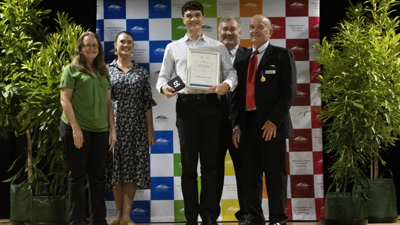 Christian Lane-Krebs was named the Young Citizen of the Year Award at the 2024 Bundaberg Australia Day Awards.