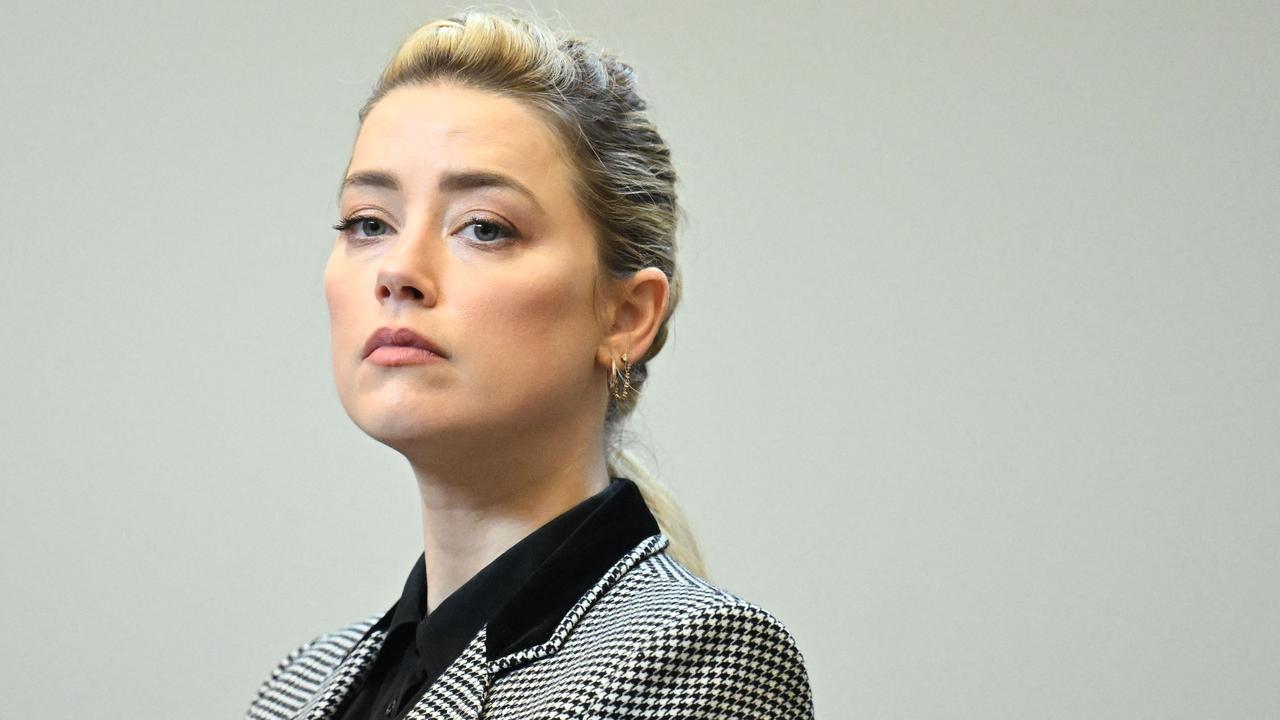 Amber Heard, pictured in the courtroom at Virginia’s Fairfax County Circuit Courthouse. Picture: Jim Watson/POOL/AFP