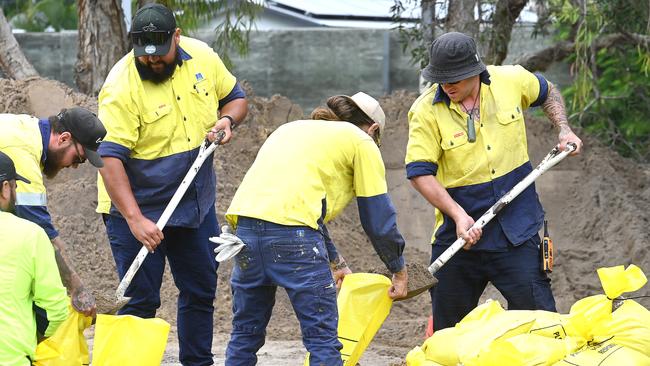 Residents have been urged to prepare for the landfall of Cyclone Alfred at about 1am to 2am Friday. Picture: NewsWire/ John Gass