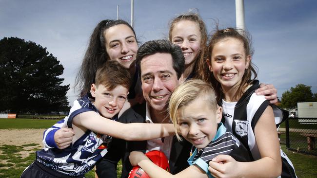 Grassroots footy will get an $18 million free kick in an unprecedented move by the AFL to save country and community clubs. Picture: David Caird