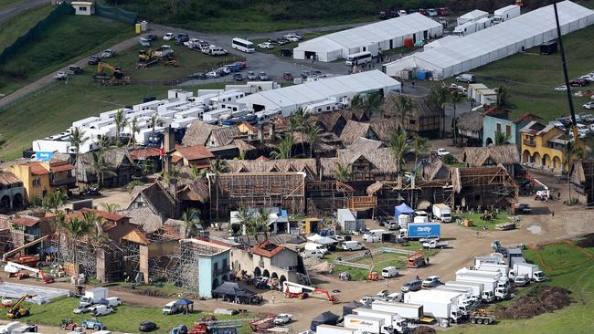 A cast and crew of thousands descended on the set of Pirates of the Caribbean: Dead Men Tell No Tales at Maudsland, on the Gold Coast. Picture: Glenn Hampson.