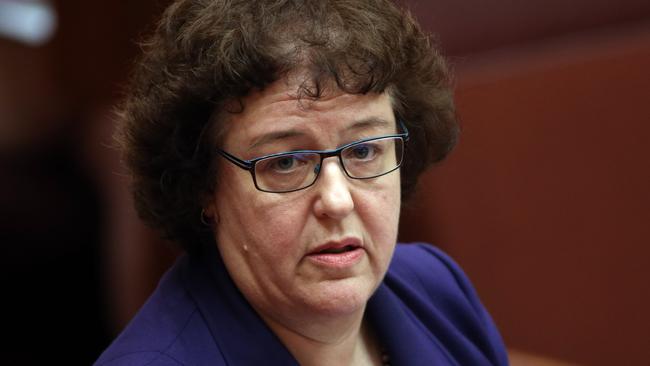 The Senate Marriage Equality Bill was again   addressed in the Senate  Chamber at Parliament House in Canberra. Senators Jacinta Collins in the chamber.Picture Gary Ramage