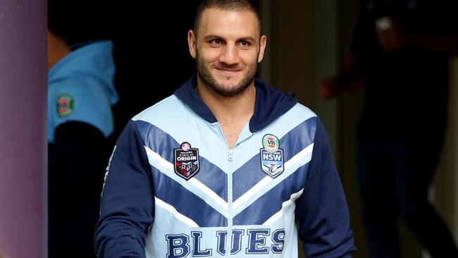 Robbie Farah shows off his NSW Onesie at Origin camp.