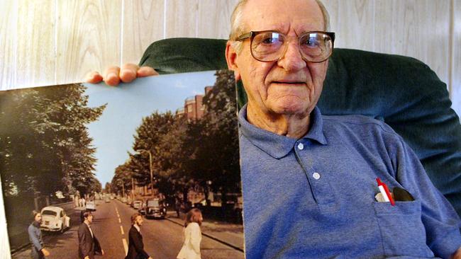 Paul Cole pictured in the background of the cover photo of the Beatle's Abbey Road album. Picture: Zuma Press/Alamy