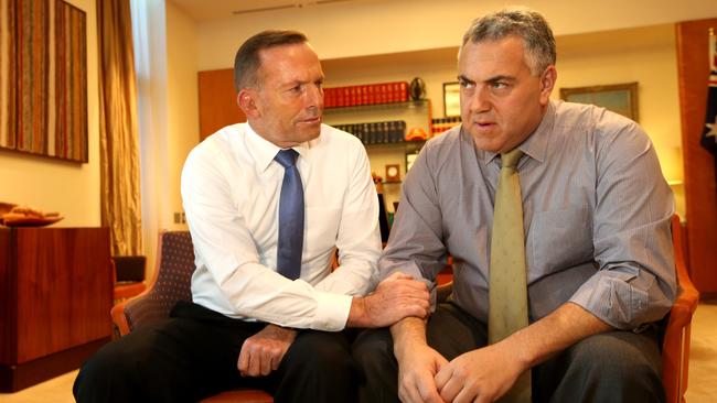 Then treasurer Joe Hockey had little support from Tony Abbott on the economic narrative, and the message was lost.