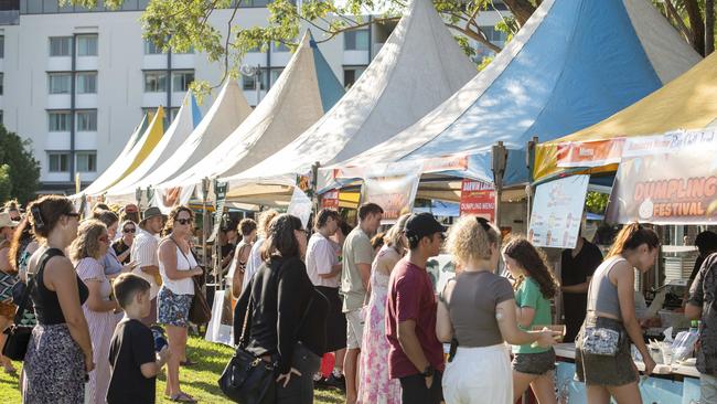 Lines at the first Dumpling Festival. Picture: Pema Tamang Pakhrin