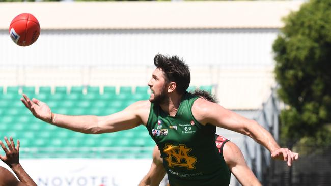 Jarrad Waite playing in the Northern Territory in 2019. Picture: KATRINA BRIDGEFORD.