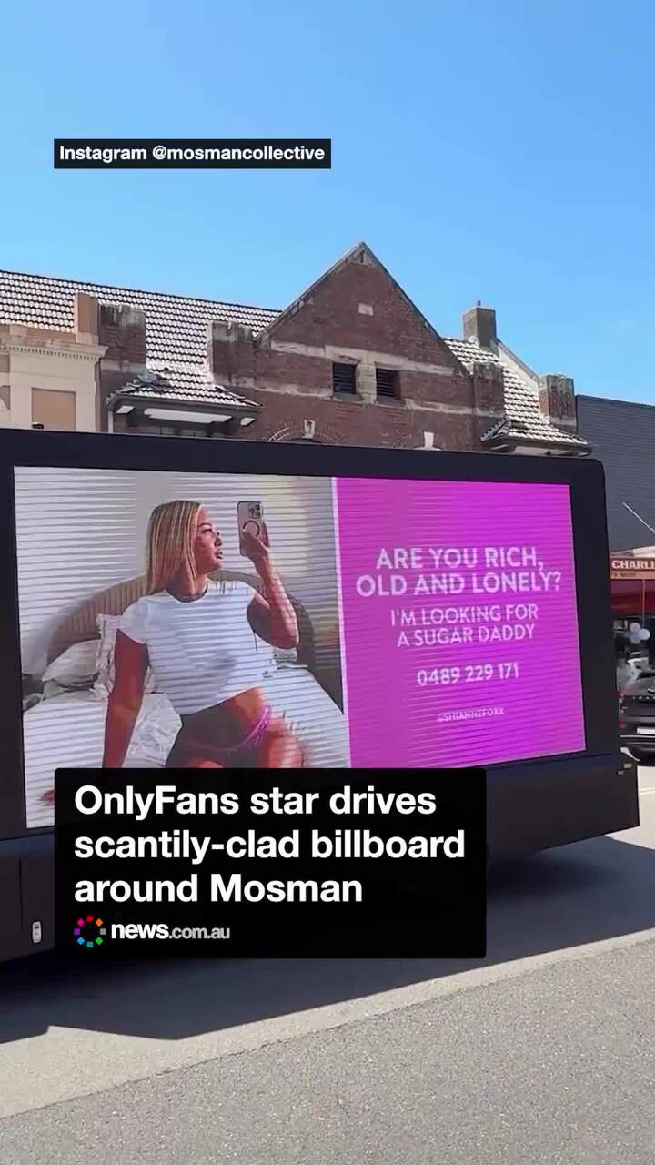 OnlyFans star drives scantily-clad billboard around Mosman