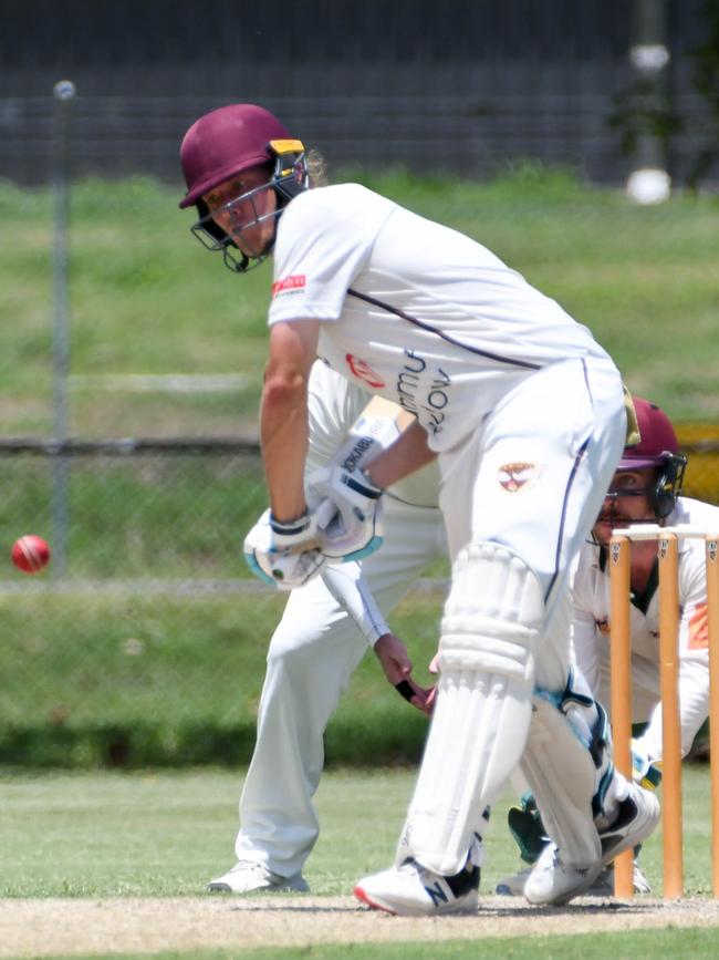 Ipswich Hornets batsman Harry Wood playing against Redlands in the latest Queensland Premier Grade match at Walker Oval. Picture: Gary Reid