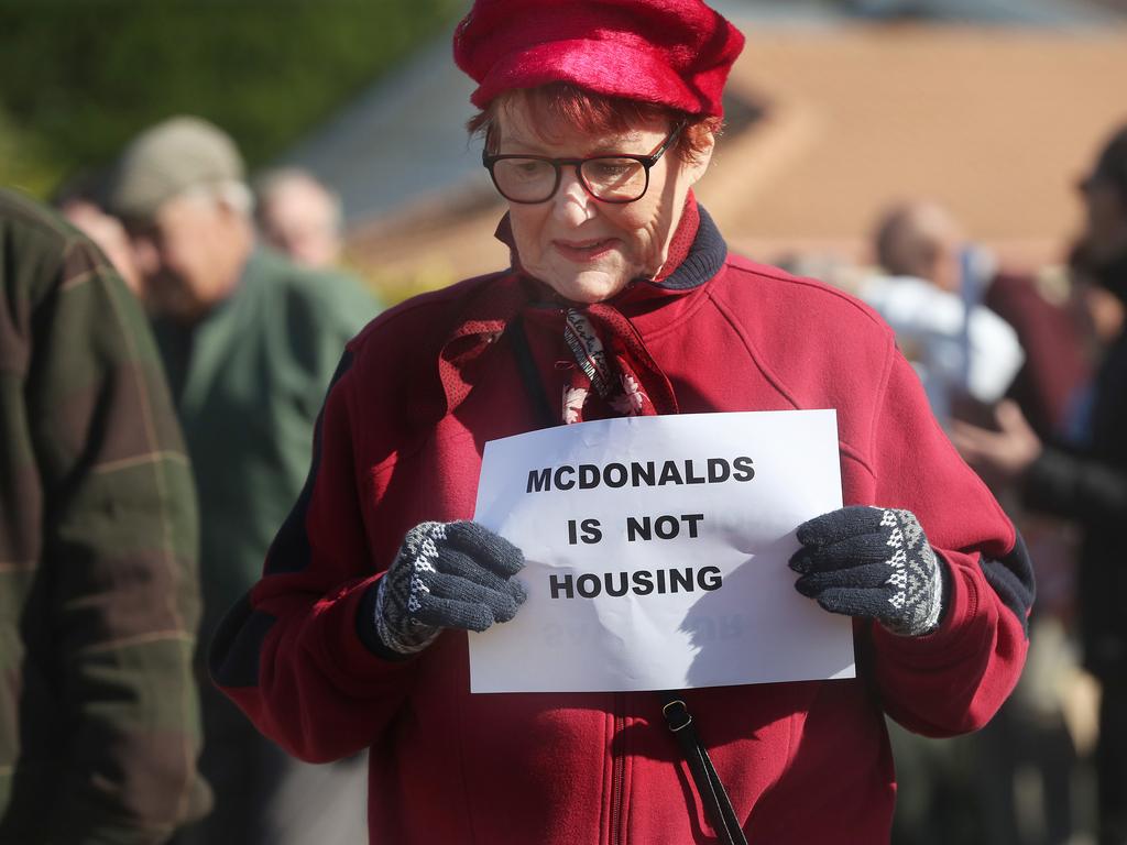 Loraine Burdett of Claremont. Public rally against the proposed new McDonald's for Claremont. Picture: Nikki Davis-Jones