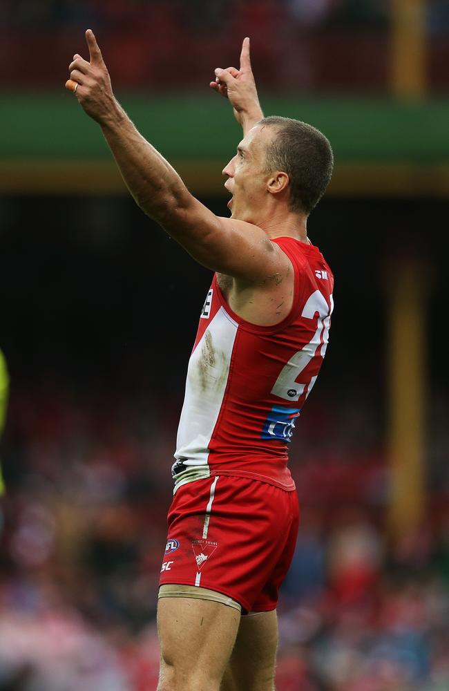 Sydney's Ted Richards kicked his 33rd career goal and first since 2013. Picture: Phil Hillyard