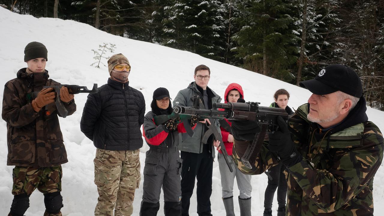 Across Ukraine, civilians are participating in basic combat, medical and survival training. Picture: Gaelle Girbes/Getty Images