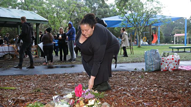 Mourners at the vigil for murder victim Nicole Cartwright. Picture: Adam Yip