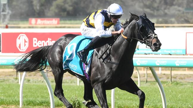 Sea King (GB) ridden by Declan Bates wins the Apiam Bendigo Cup at Bendigo Racecourse on October 30, 2024 in Bendigo, Australia. (Photo by Brett Holburt/Racing Photos via Getty Images)