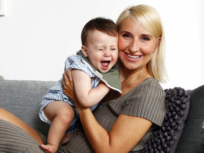 Amy Van Der Velden with 1yr old son Oscar show she had naturally after tracking her fertility. Picture: Sam Ruttyn Picture: Sam Ruttyn