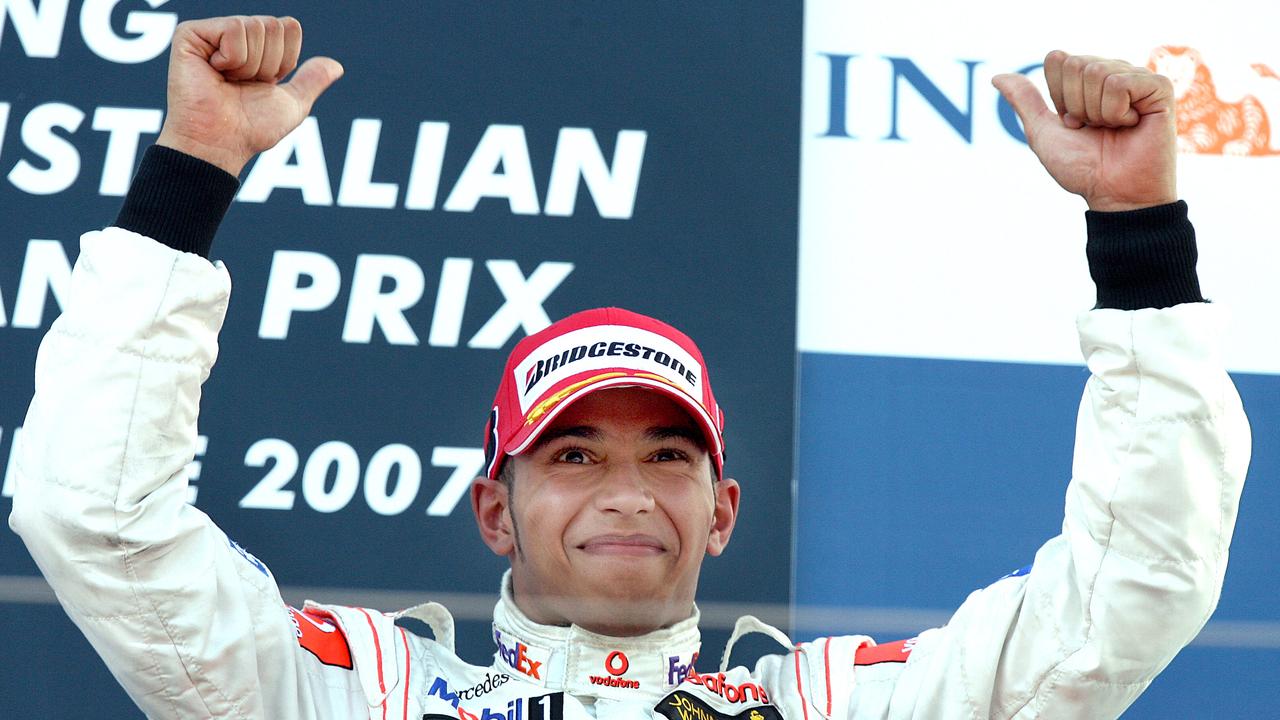 Hamilton celebrates his F1 debut with a third place finish in Melbourne. He set several records in his rookie season including nine consecutive podium finishes from debut, equalled Jacques Villeneuve with four wins a debut season and was the youngest driver to lead the world drivers’ title.