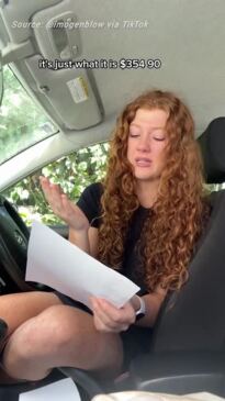 Relatable worry behind woman's teary rant