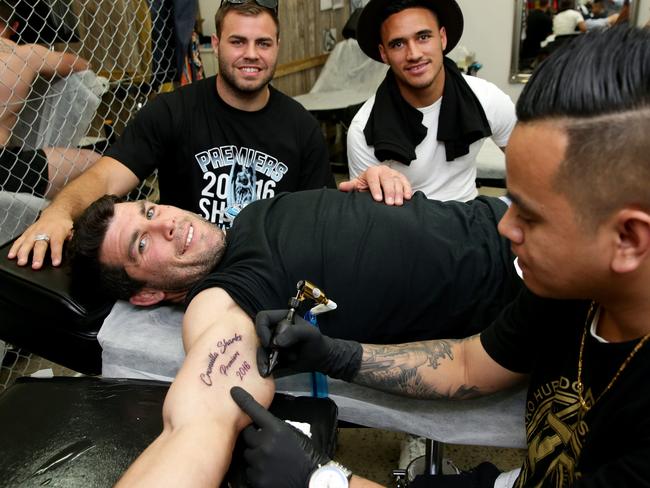 Michael Ennis gets his permanent reminder of the big night, at the Royal Tattoo Studio / Picture: Gregg Porteous
