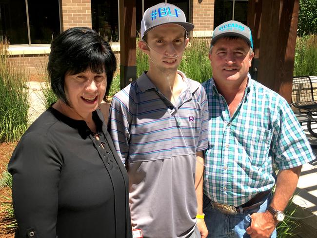 Bradie’s parents Sharon and Mick Gray were told their son might not survive after he was stomped by a bull in 2017.