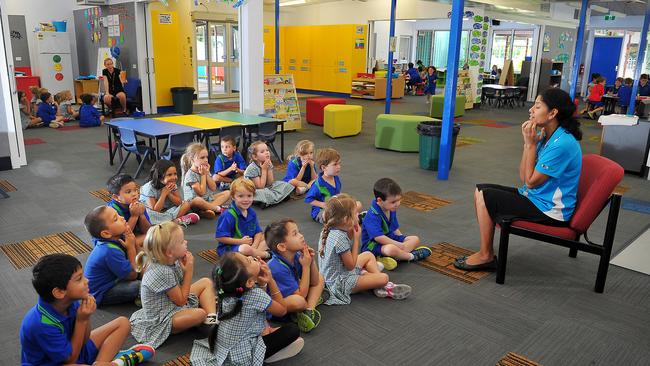 Leanyer Primary School open plan learning for transition classes..... Teacher Bernadette Krnjic with her class.