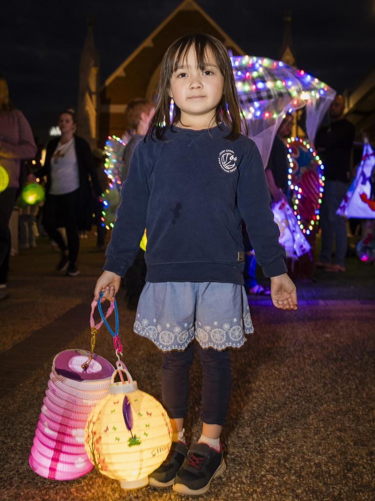 Salasa Bowden is ready for Multicultural Australias Luminous Lantern Parade, Saturday, August 12, 2023. Picture: Kevin Farmer