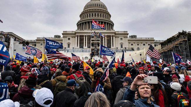 Pro-Trump supporters storm the US Capitol following a rally with President Donald Trump in Washington, DC. Picture: Samuel Corum/Getty Images North America/AFP