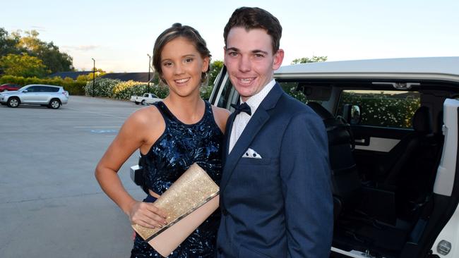 Deni Humphreys and Danyon Waldron dress for the occasion at the Roma State College formal. Photo Tom Gillespie / Western Star