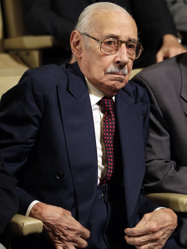 Former Argentine dictator Jorge Rafael Videla attends the last day of his trial in Cordoba, Argentina, in 2010. Picture:AP