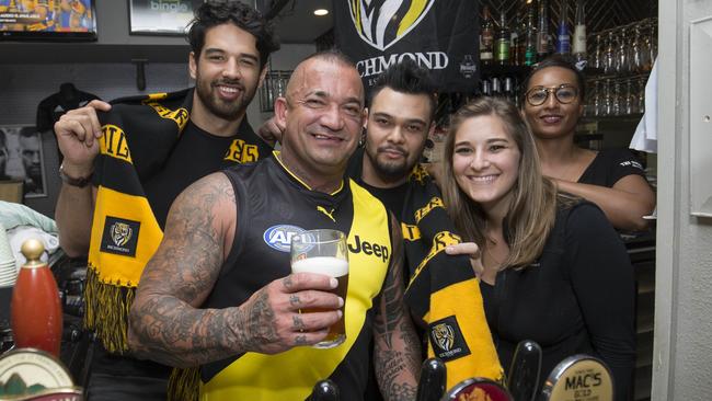 Shane Martin and his family watching his Richmond superstar son play in Auckland.