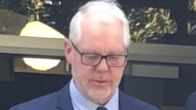 Matthew Page, 62, of Newport, leaving Manly Local Court on Thursday,  September 7, 2023, where he faced  a string of charges related to allegations that he recorded intimate images of people including a 13-year-old girl, at an Airbnb. Picture: Jim O'Rourke