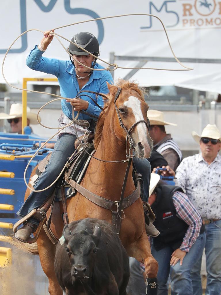 Breakway roping was a popular event. Picture: Mark Wilson