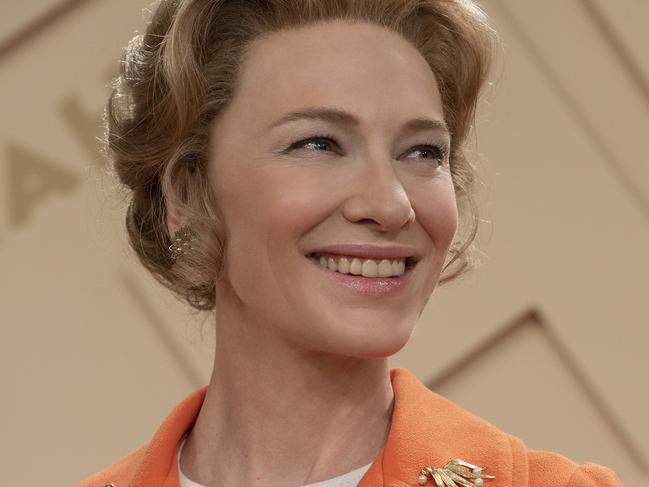 This image released by FX shows Cate Blanchett as Phyllis Schlafly in a scene from the miniseries "Mrs. America," an FX original series premiering April 15 on Hulu. (Sabrina Lantos/FX via AP)