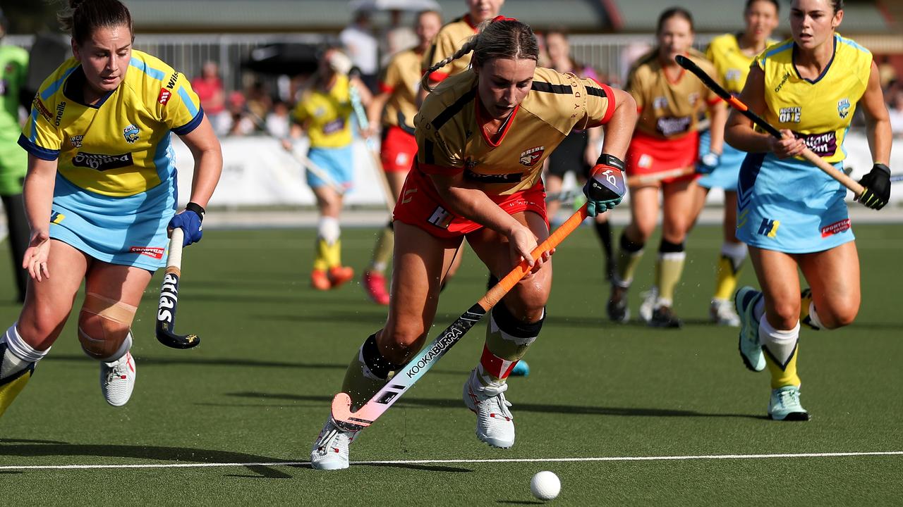 Best afield in the grand final, Hockeyroo Mariah Williams is a star for NSW Pride. Picture: Brendon Thorne/Getty Images