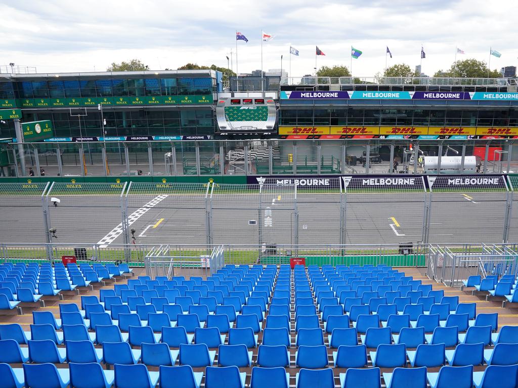 The Formula 1 Australian Grand Prix track on the day the 2020 race was cancelled. Picture: AAP Image/Scott Barbour