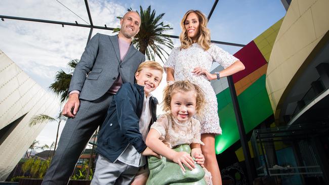 Rebecca and Chris Judd with two of their children, Billie and Oscar.