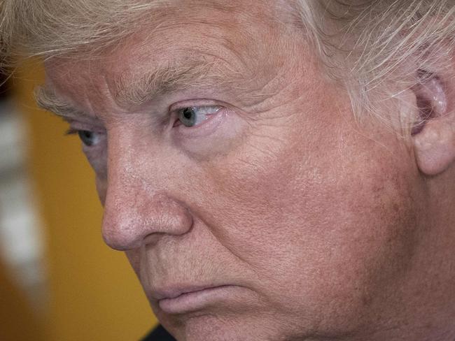 US President Donald Trump waits for a luncheon with US and African leaders at the Palace Hotel during the 72nd United Nations General Assembly on September 20, 2017 in New York. / AFP PHOTO / Brendan Smialowski