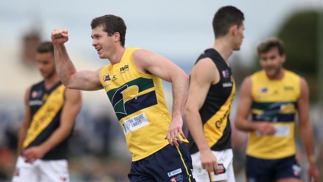 Jake Von Bertouch celebrates a goal during his time with WWTFC. Picture: Dean Martin