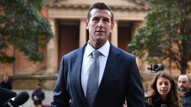 Victoria Cross recipient Ben Roberts-Smith arrives at the Federal Court in Sydney for his defamation hearing against Nine newspapers . Picture: Getty Images