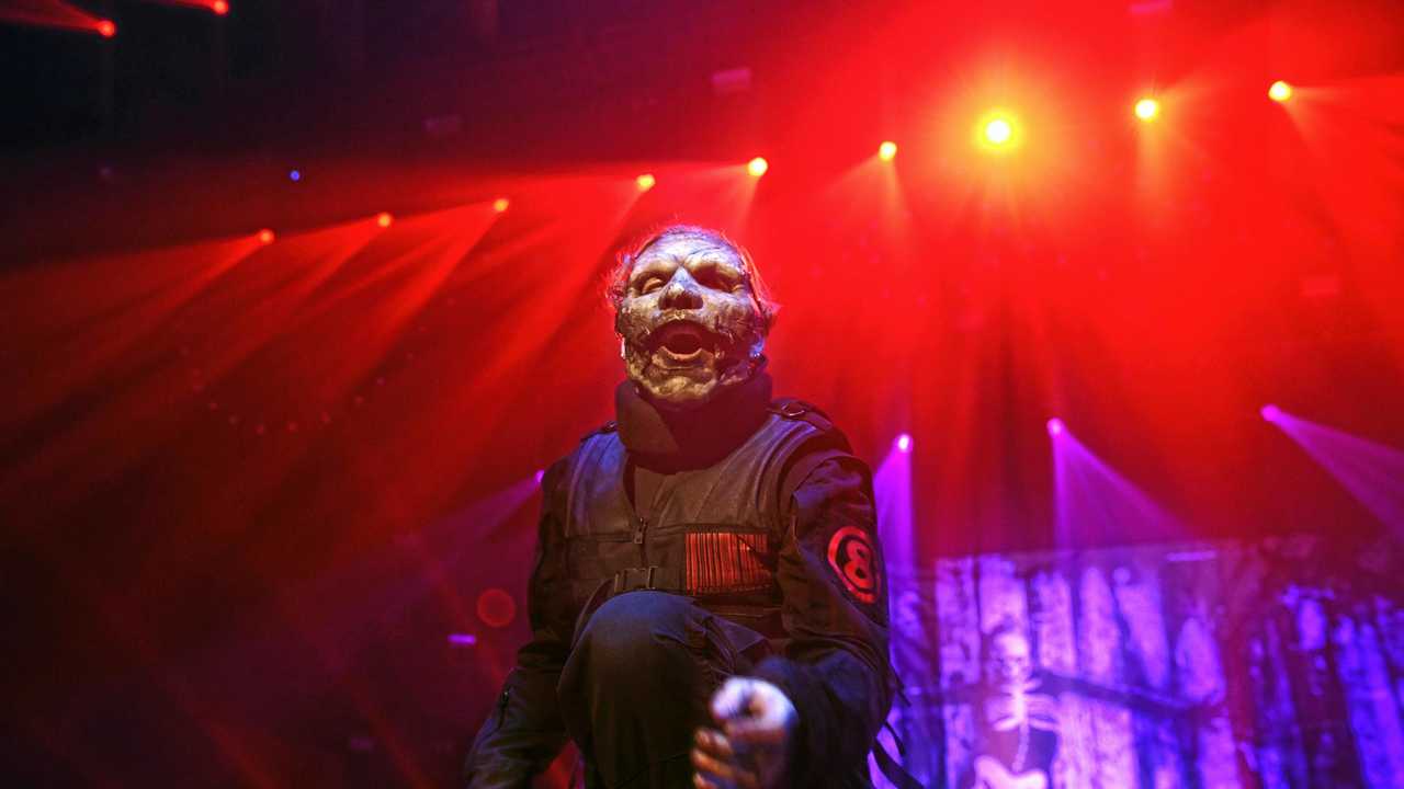 Slipknot frontman Corey Taylor during their set at the Brisbane Entertainment Centre. Picture: Asagai Images