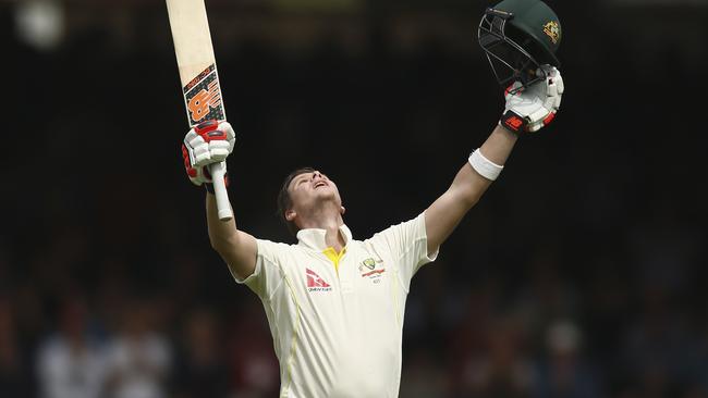 Steve Smith lets out an emotional release after going past 200 at Lord’s in 2015.